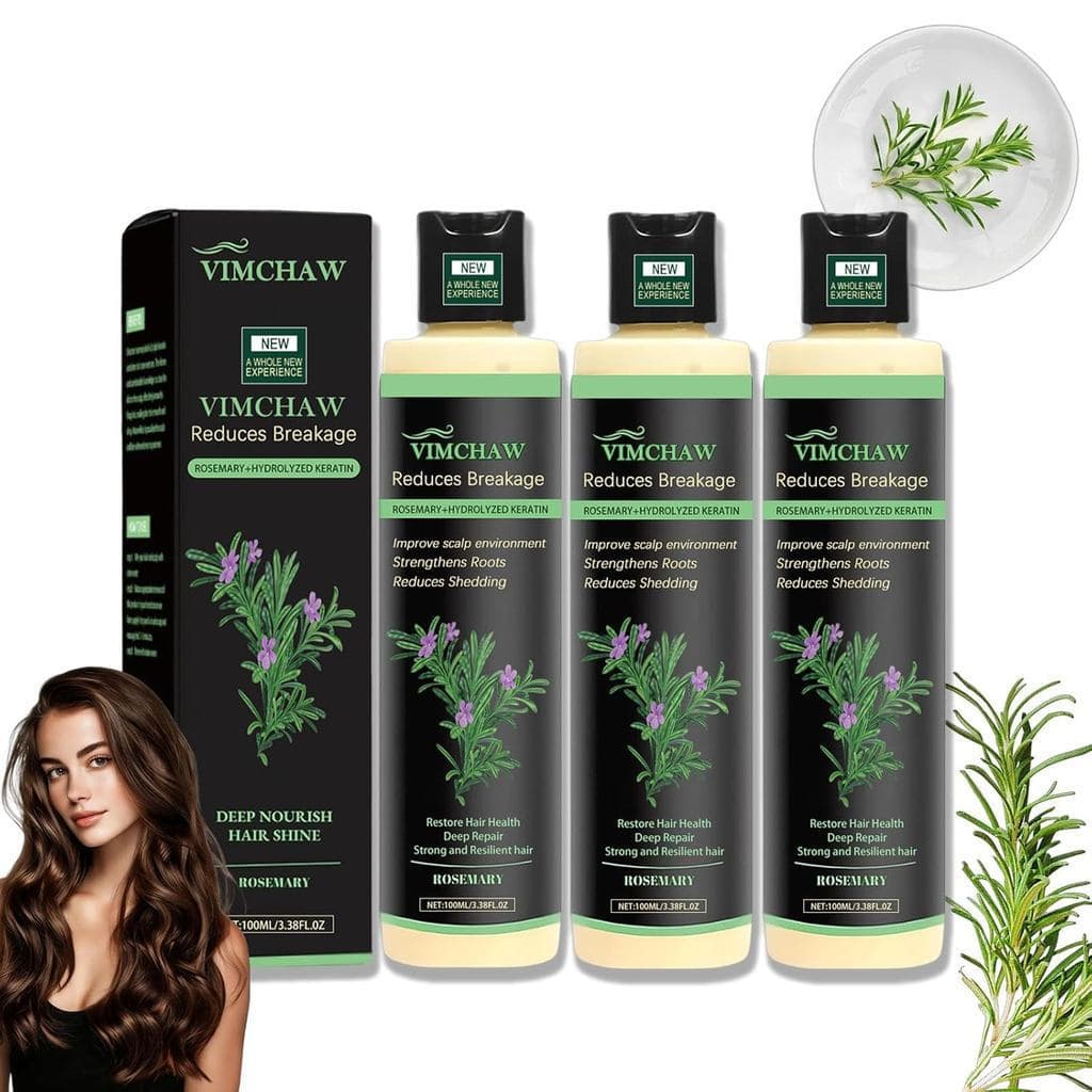 Shampoo Orgânico de Alecrim para Crescimento Capilar, Shampoo Natural para Engrossamento e Fortalecimento com Queratina