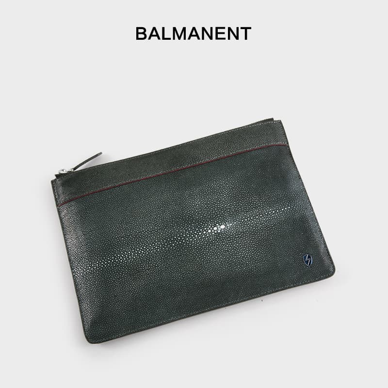 Bolsa de embreagem de pele de peixe pérola masculina ultrafina bolsa de Envelope com zíper novo estilo bolsa masculina d