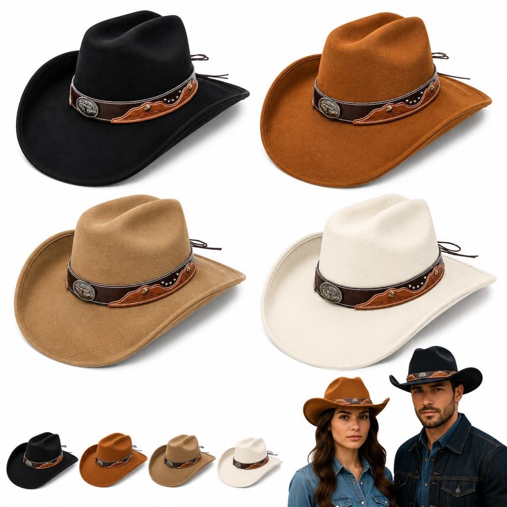 Chapéu Country Cowboy Rodeio Barretos Unissex Camurça Estilo