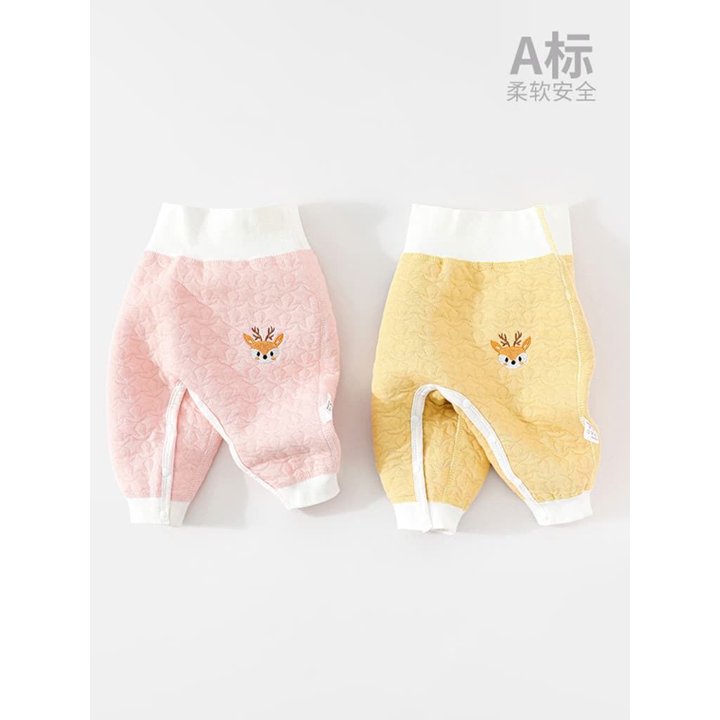 Bebê primavera outono inverno fino acolchoado Leggings botão de pressão estilo aberto