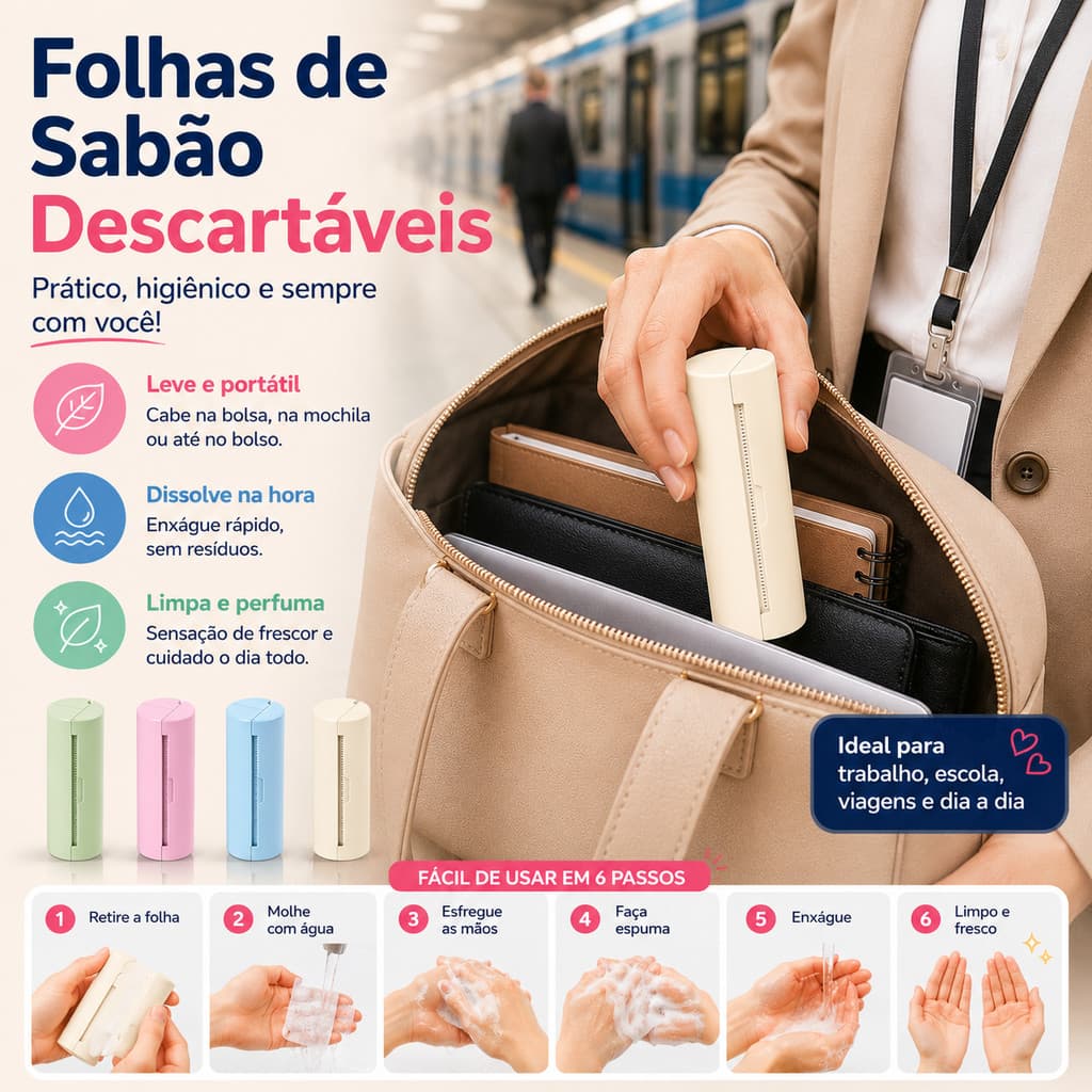 Sabonete em Folha Papel Descartável Portátil viagem lava mãos rápido caixa fofo bonito fácil carregar em qualquer lugar