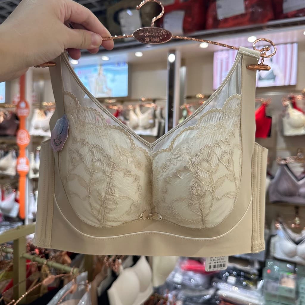 Yan perfumado 6813 seios grandes olhar pequeno não magnético respirável Ultra-fino C-Cup sutiã Push Up suporte recebendo