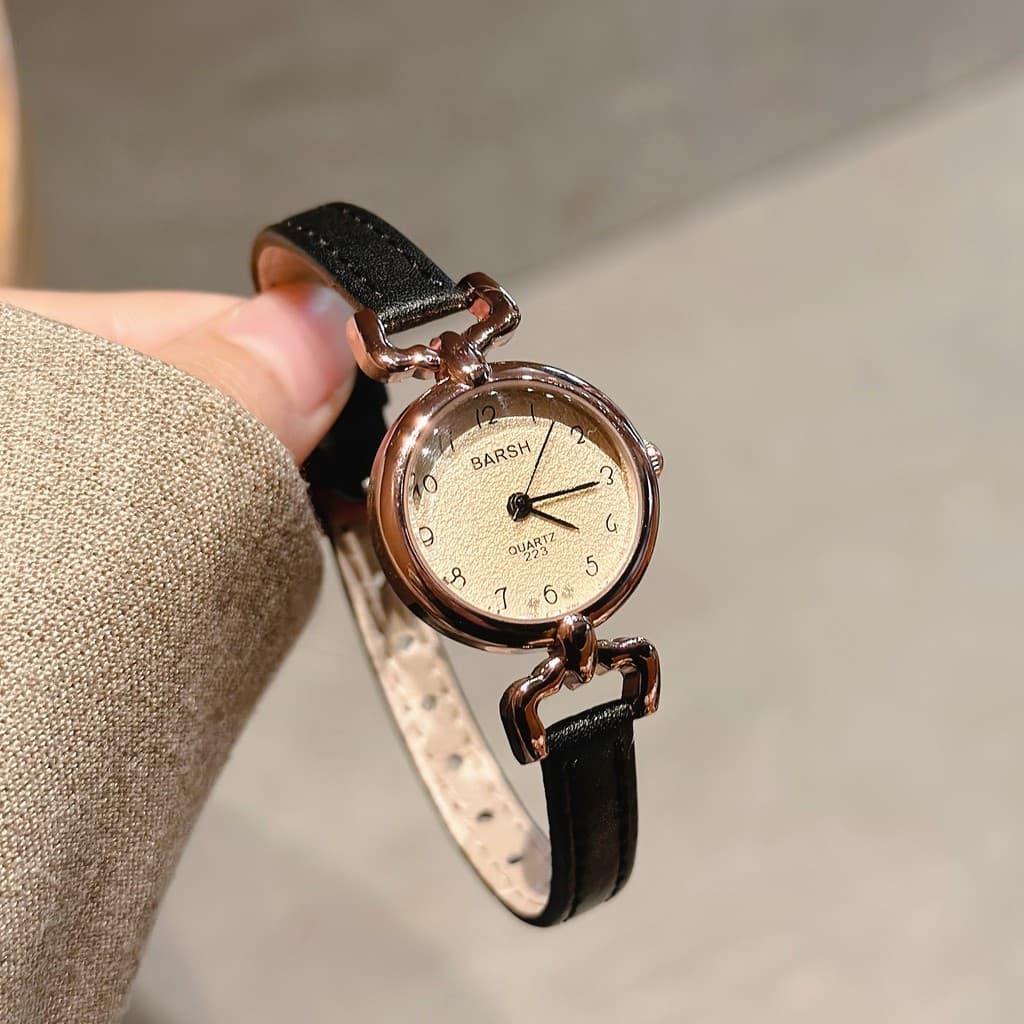Relógio feminino estudante Retro nicho literário senhoras cinto simples cinto fino pequeno requintado clássico redondo r