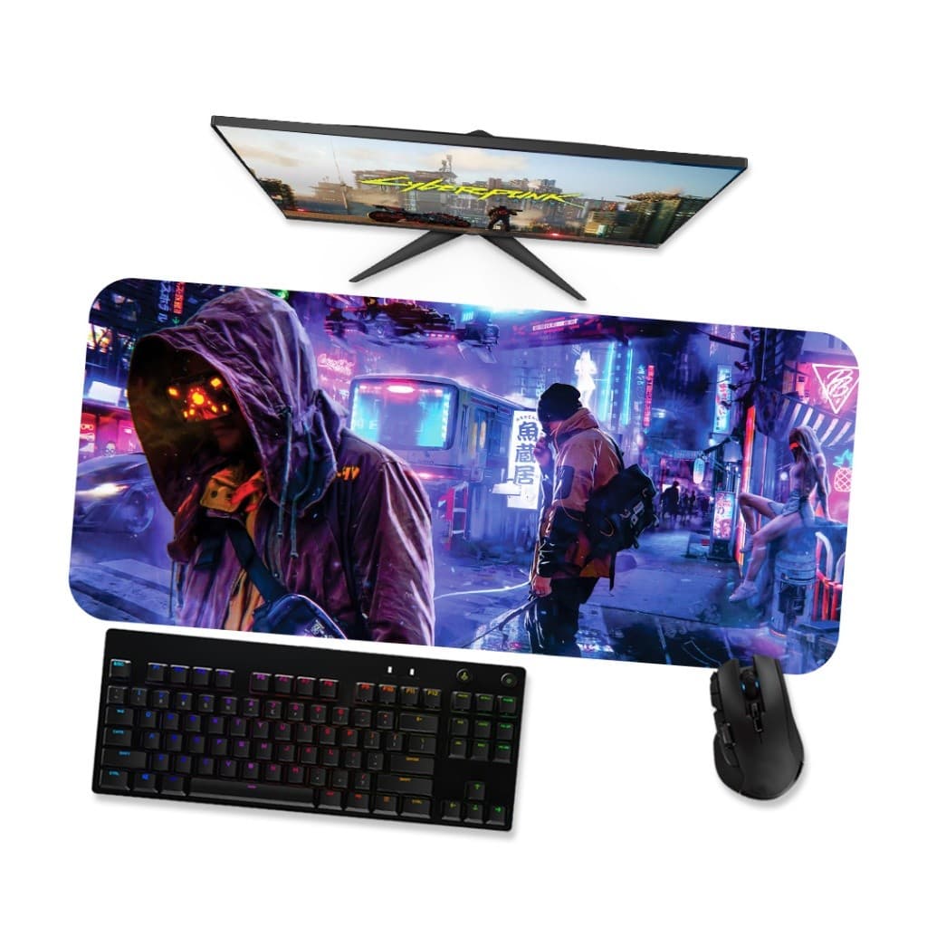 Mousepad  Grande  Cyberpunk Cenário 4 Mouse Pad Gamer Grande 90x40 80x40 60x40 70x30