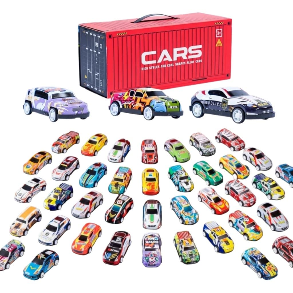 Kit 48 Carrinhos com Pista+Maleta Pronta Entrega