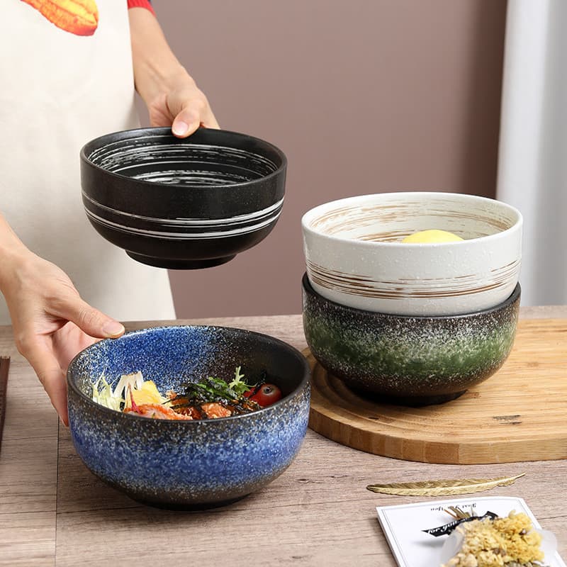Tigela de Ramen para Estudantes, Tigela de Ramen Grande Estilo Japonês, Tigela de Cerâmica, Tigela para Macarrão, Tigela