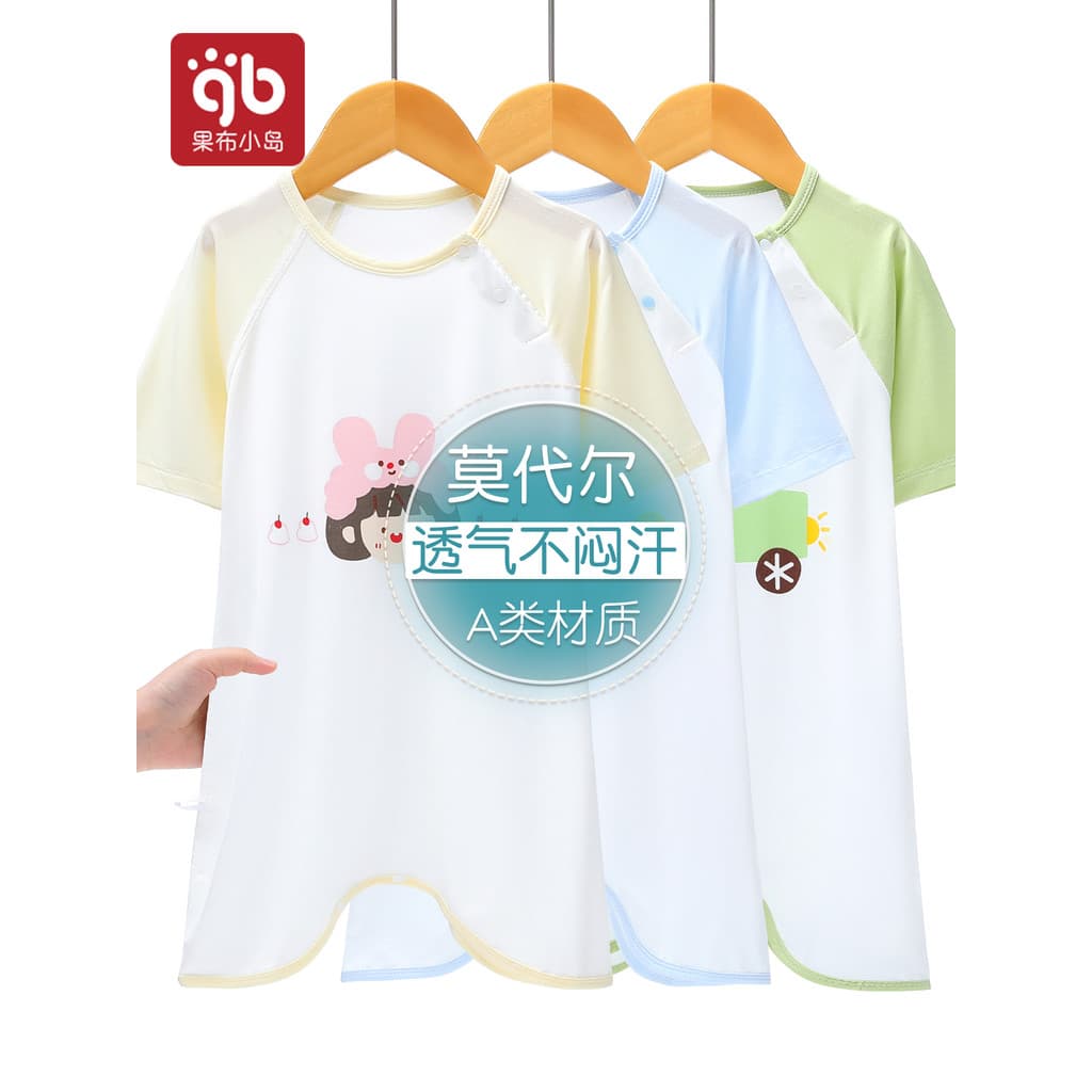 Bebê pijamas de uma peça verão estilo fino Modal camisola crianças ar condicionado roupas para casa meninos meninas infa