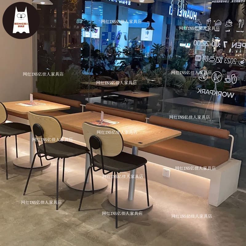 Influenciador café creme estilo cadeira de mesa de madeira maciça combinação leite chá sobremesa cozimento comida japone