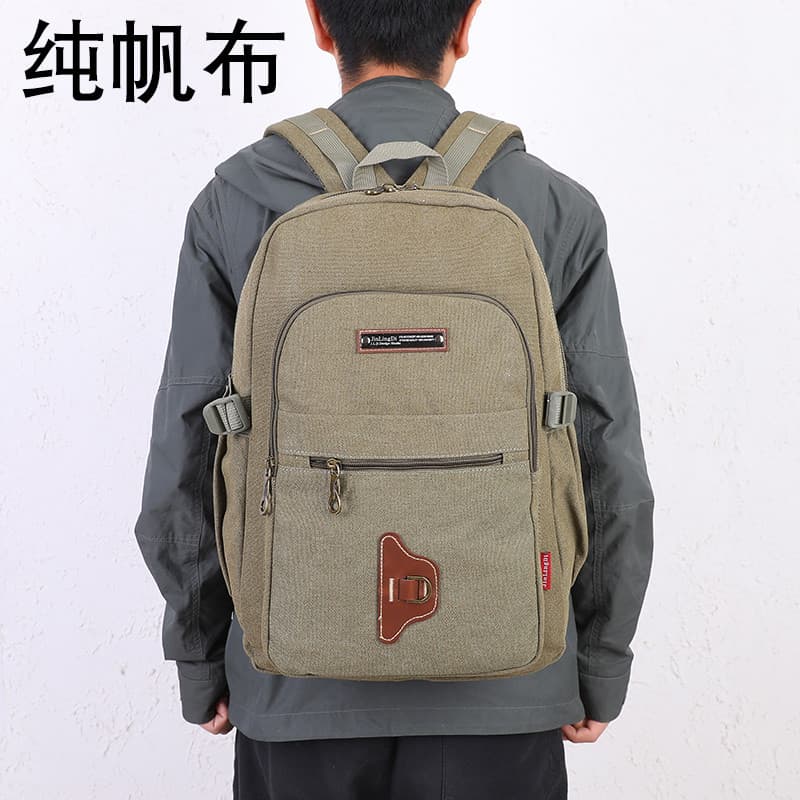 Bolsa de lona masculina mochila estudante do ensino médio mochila grande capacidade durável resistente ao desgaste mochi