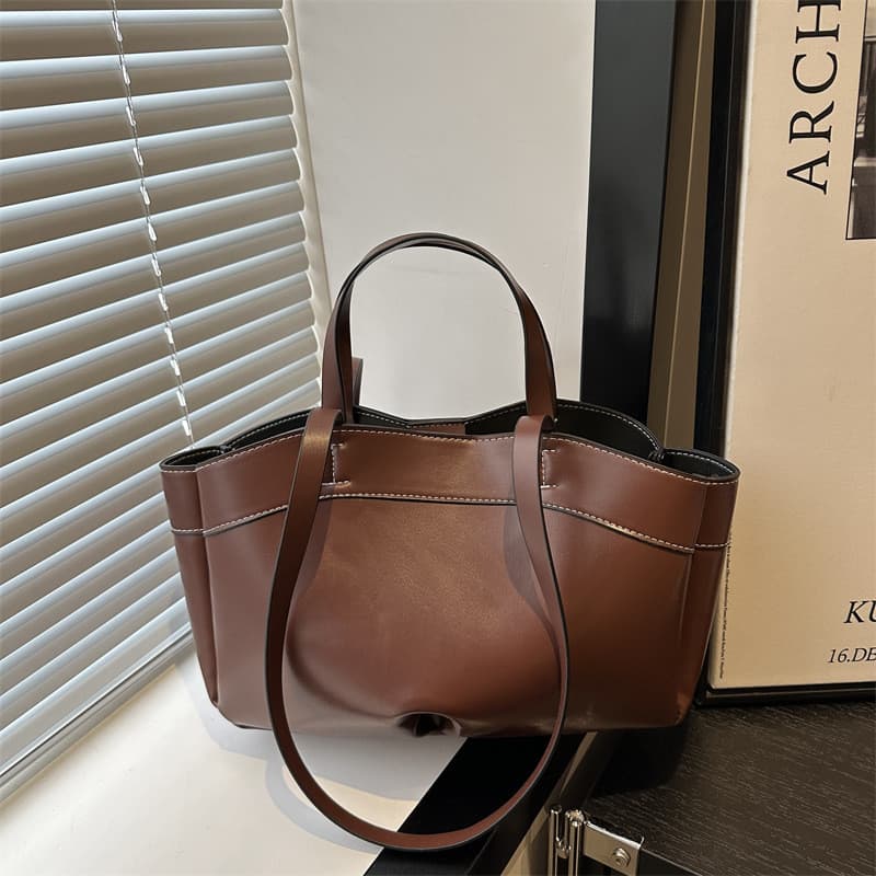 Bolsa de cesta de vegetais de cor sólida Bolsa de ombro portátil simples e combinada
