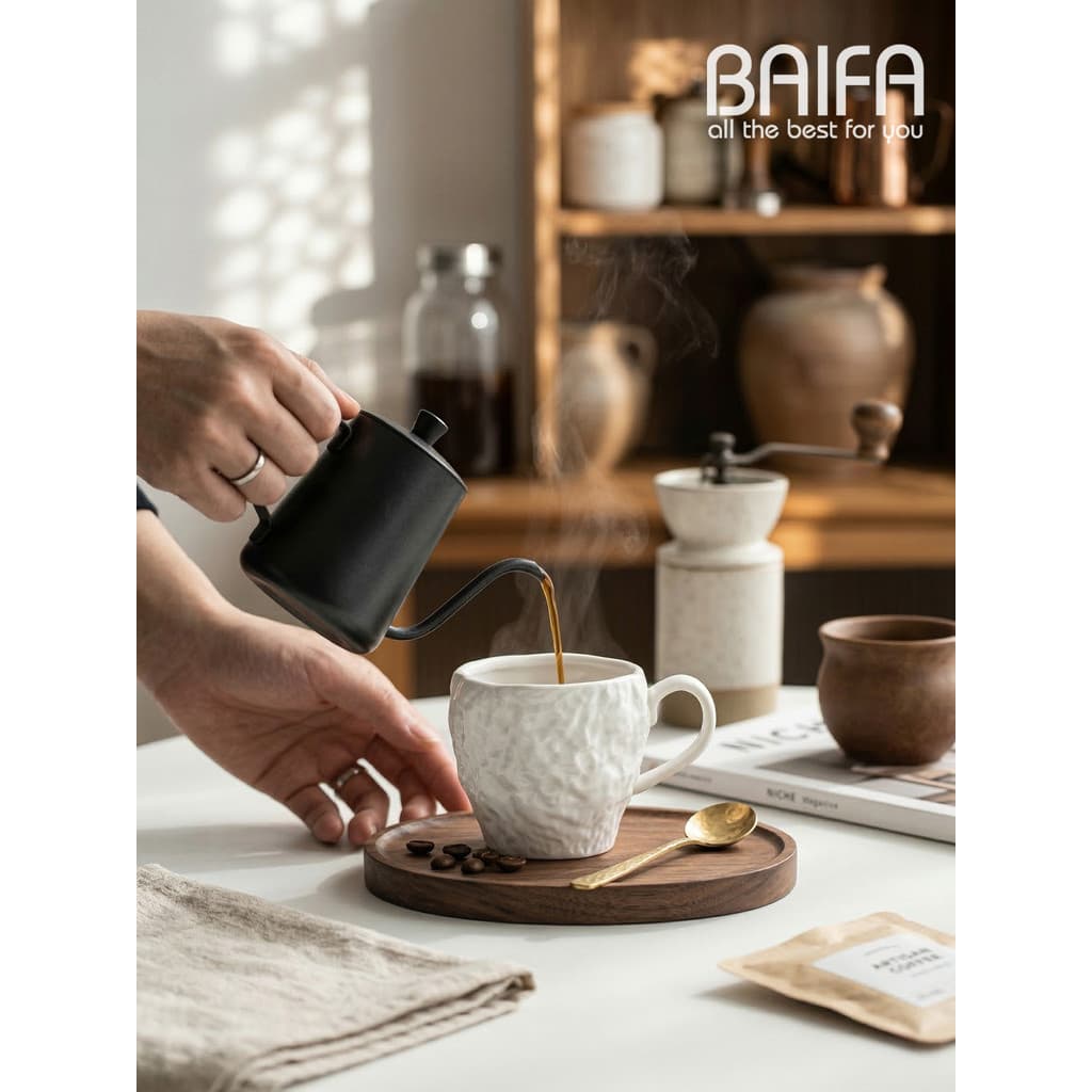 Xícara de café de cerâmica com padrão de rocha, copo doméstico, caneca criativa de alto valor, xícara de café da manhã,