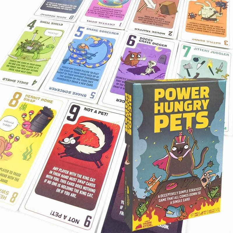 Jogo de Cartas Decorator Power Hungry Pets, Jogo de Estratégia para Festas em Família, Jogos de Tabuleiro Desafiadores 2