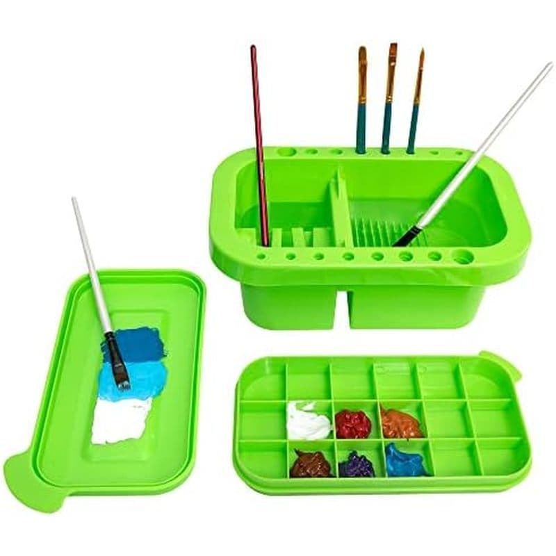 Limpador De Pincéis MyLifeUNIT , Porta E Organizadores Com Paleta Para Tintas Acrílicas , Aquarela À Base De Água (Cinza
