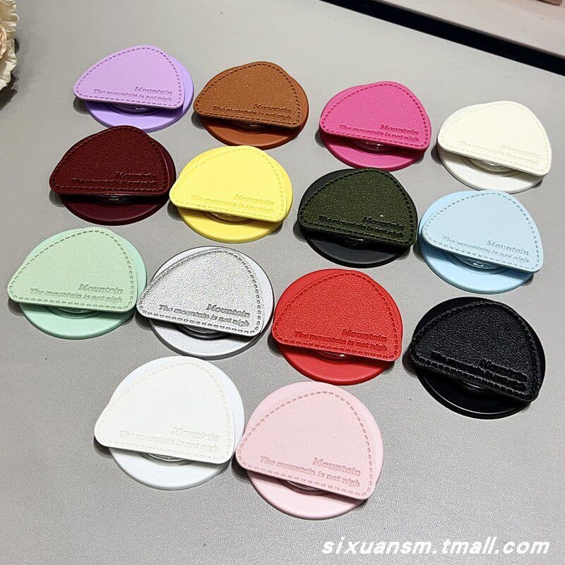 griptok magsafe magsafe popsocket Textura de couro de nicho Sensação de alta qualidade Cor sólida Doce Cor Triângulo Pad
