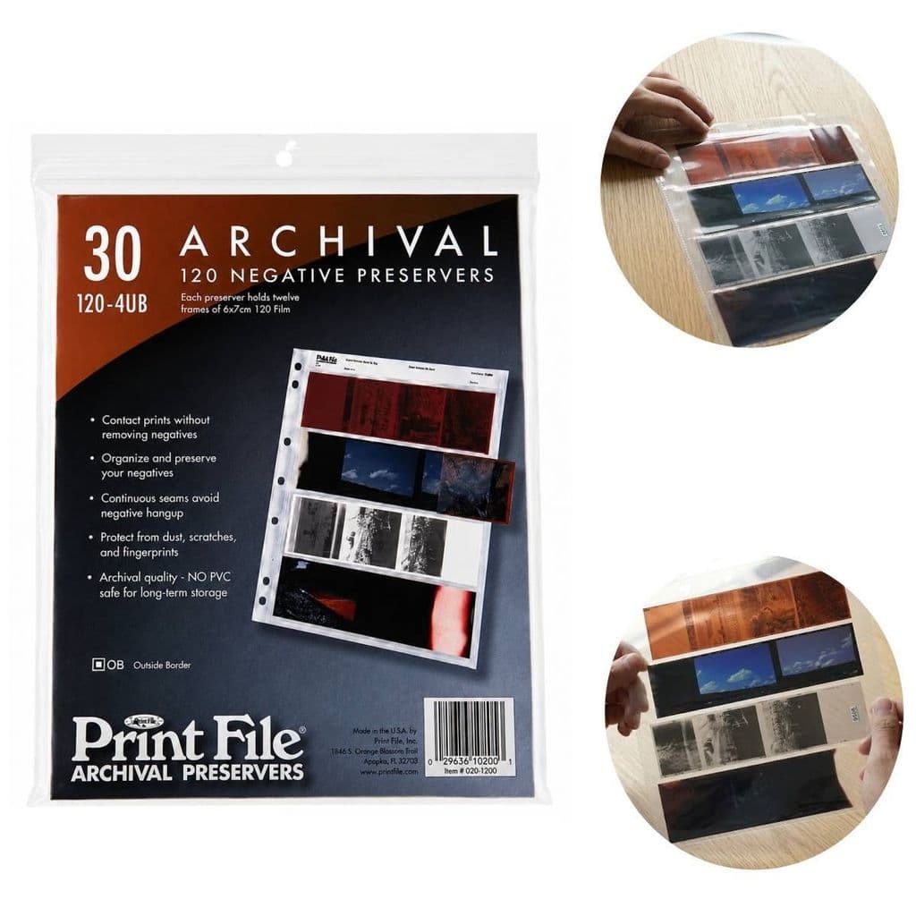 Kit 30 Folhas Porta Negativos Fotográficos Greikas Filme 120mm Print File