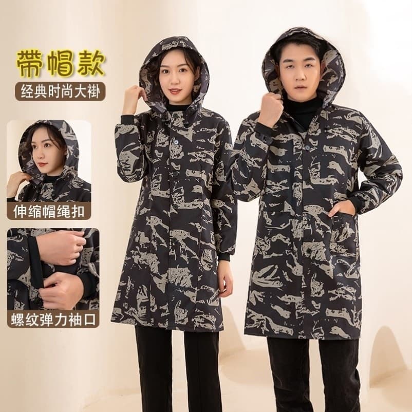 Camuflagem de manga comprida com capuz roupas masculinas anti-poeira resistente ao desgaste camuflagem antiincrustante
