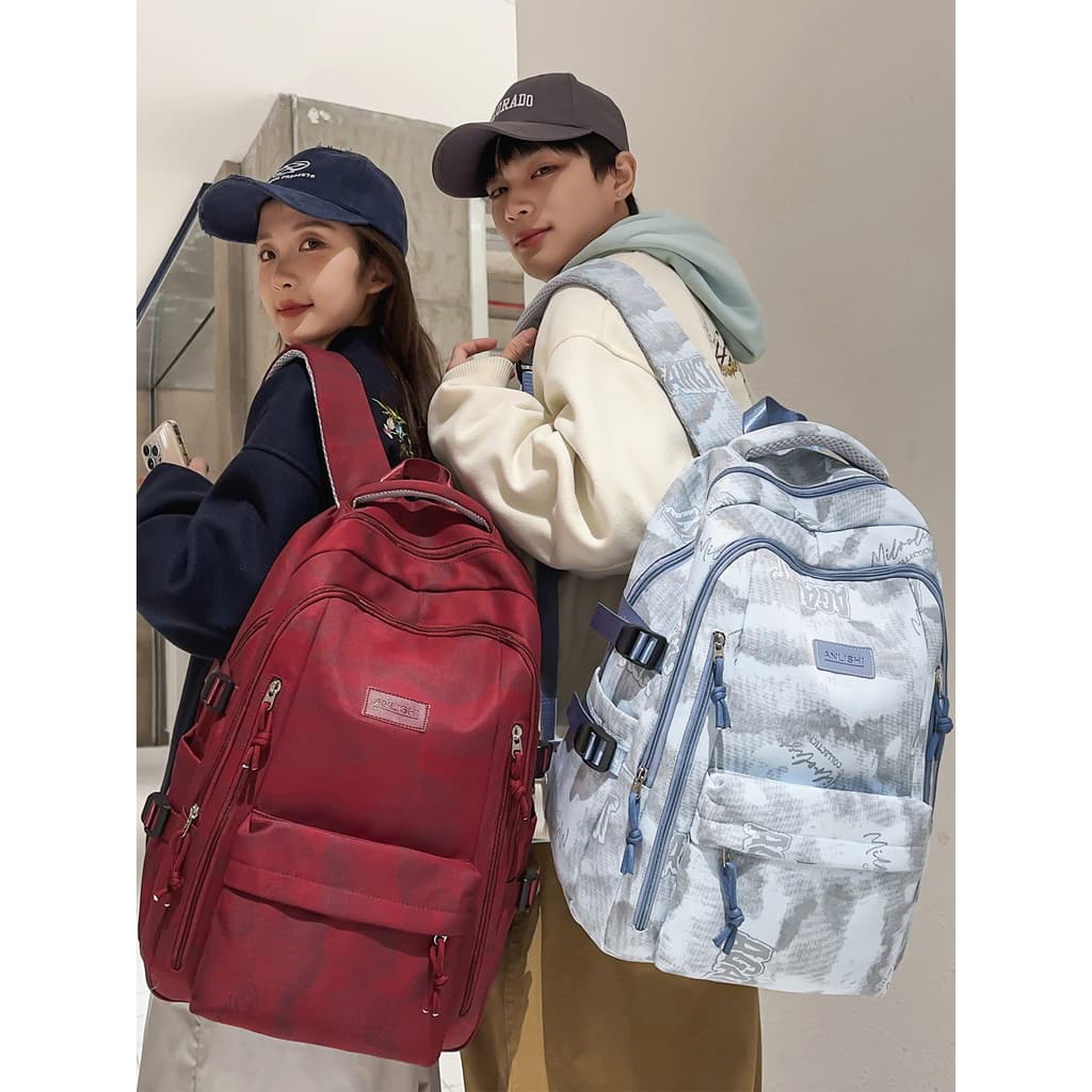 Estilo chinês pintura a tinta mochila feminina estudantes universitários grande capacidade forte durável mochila masculi