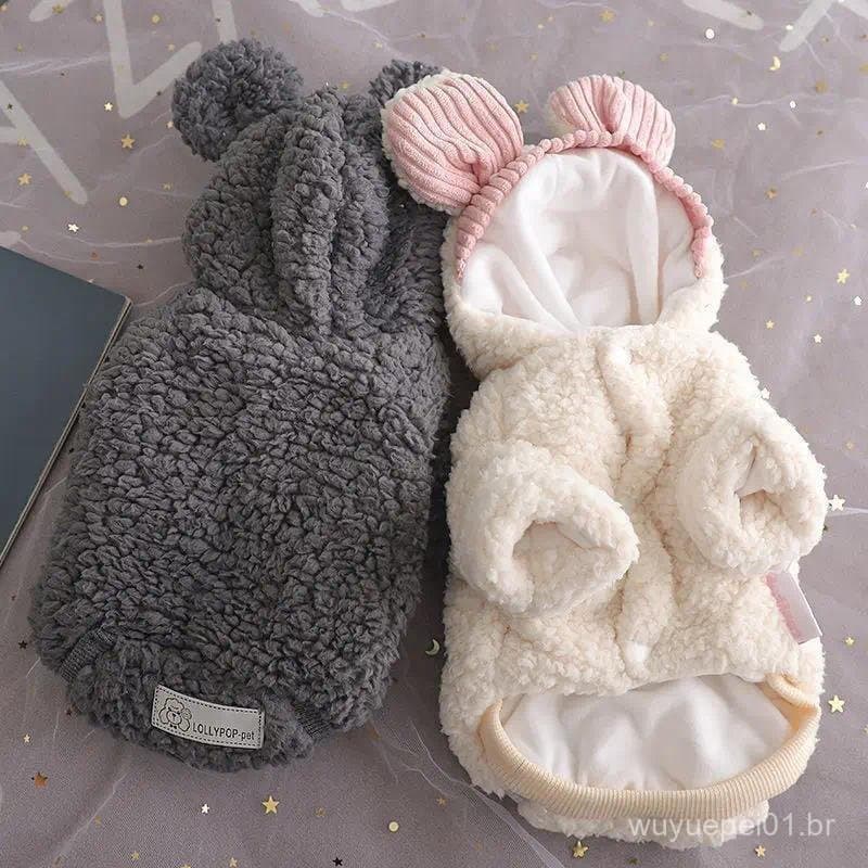 Cão Hoodies Jaqueta Inverno Quente Roupas Para Cães Pequenos Engrossado Filhote De Cachorro Casaco Bonito Macio Gato Tra
