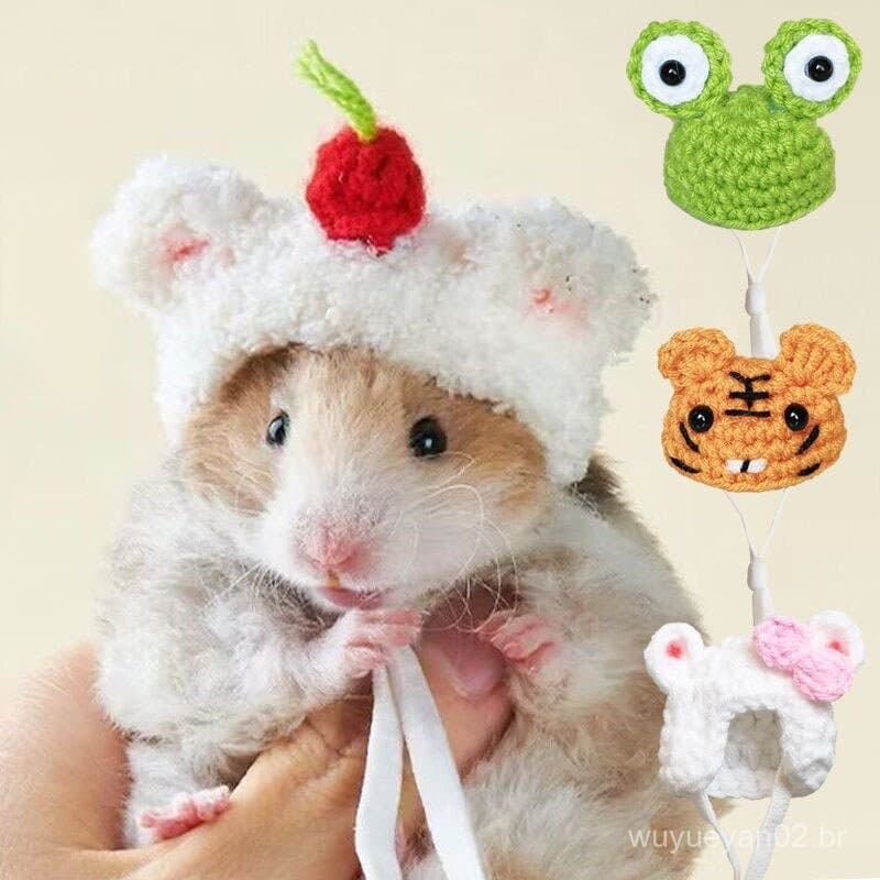 Chapéus De Hamster-Mini Festa Fofos Para Animais Pequenos , Minúsculos Tricotados À Mão Com Corda Ajustável , Cobras , L