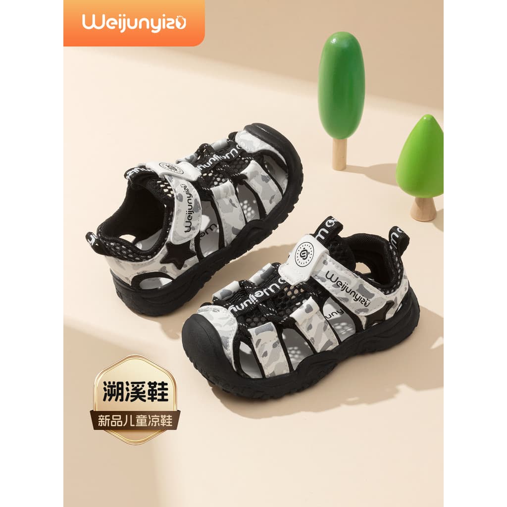 Crianças sandálias meninos sapatos esportivos 2025 novo estilo sapatos de bebê sandálias de verão meninas sapatos funcio