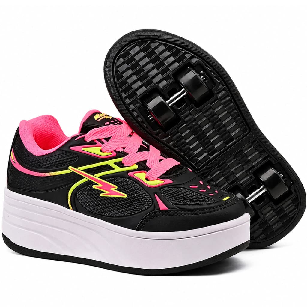 Tênis Infantil com Rodinhas Removível Skate Feminino Confortável
