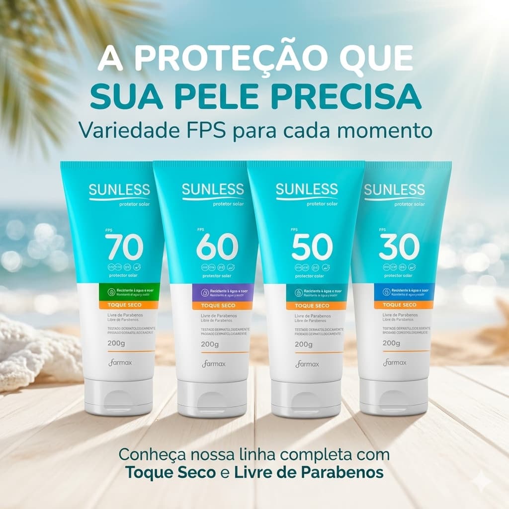 Protetor Solar Corporal e Facial 200g Sunless Toque Seco e Pele Protegida