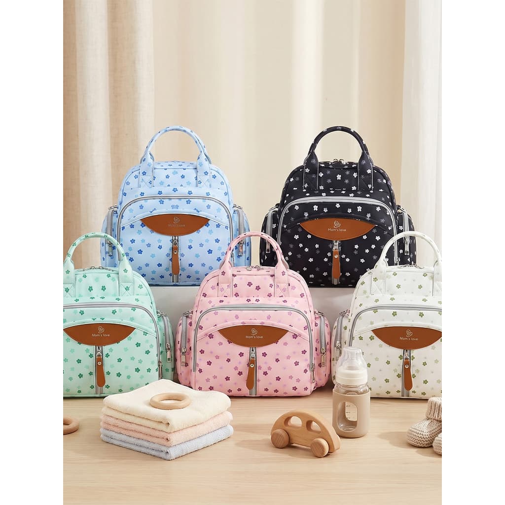 Multifuncional mãe bebê mochila bebê mãe moda pequena flor portátil grande capacidade saco de mamãe Casual All-Match um