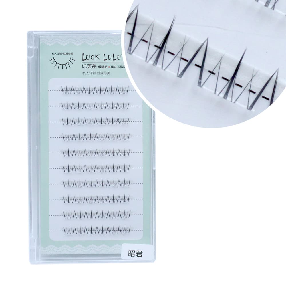 SORTE LULU Zhaojun Cílios Inferiores Segmentados Girassol Natural Cílios Postiços Pequena Chama Cílios Haste Transparent