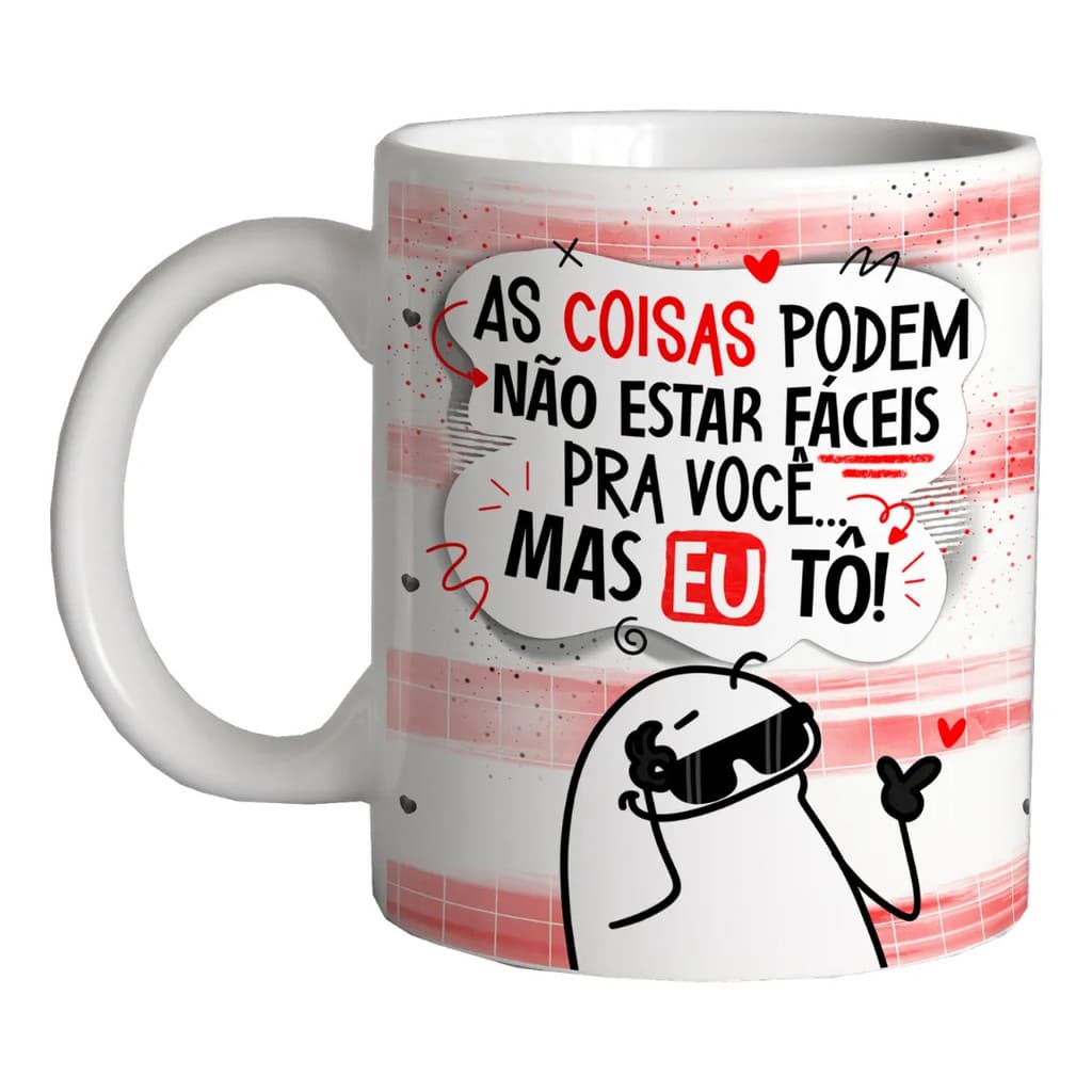 Caneca Flork Personalizada Namorados Porcelana Branca