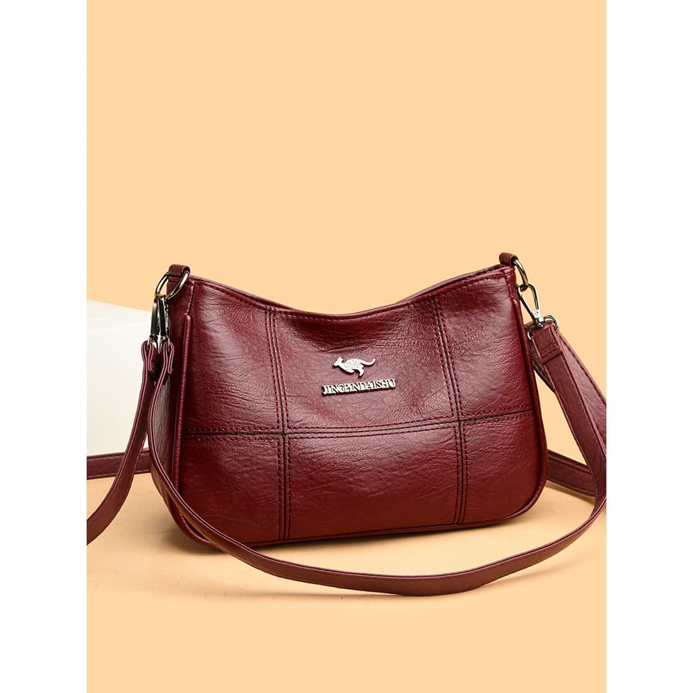 Bolsa de moda de couro macio 2026 novo estilo moda bolsa mensageiro de couro genuíno grande capacidade bolsa para idosos