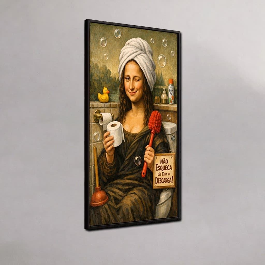 Quadro Decorativo Mosaico Arte Pintura Monalisa Leonardo da Vinci Sfumato Renascimento Banheiro