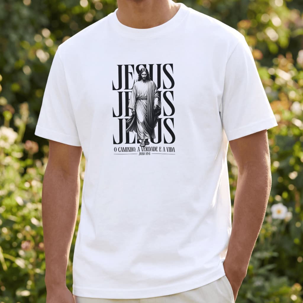 Camiseta Estampada Jesus A Verdade 100% Algodão Tecido Leve