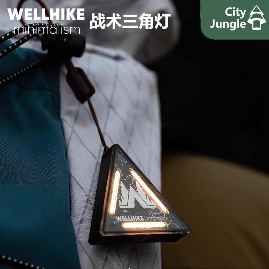 WELLHIKE luz triangular tática ao ar livre, luz noturna, luz de advertência, luz decorativa, atmosfera de acampamento, l