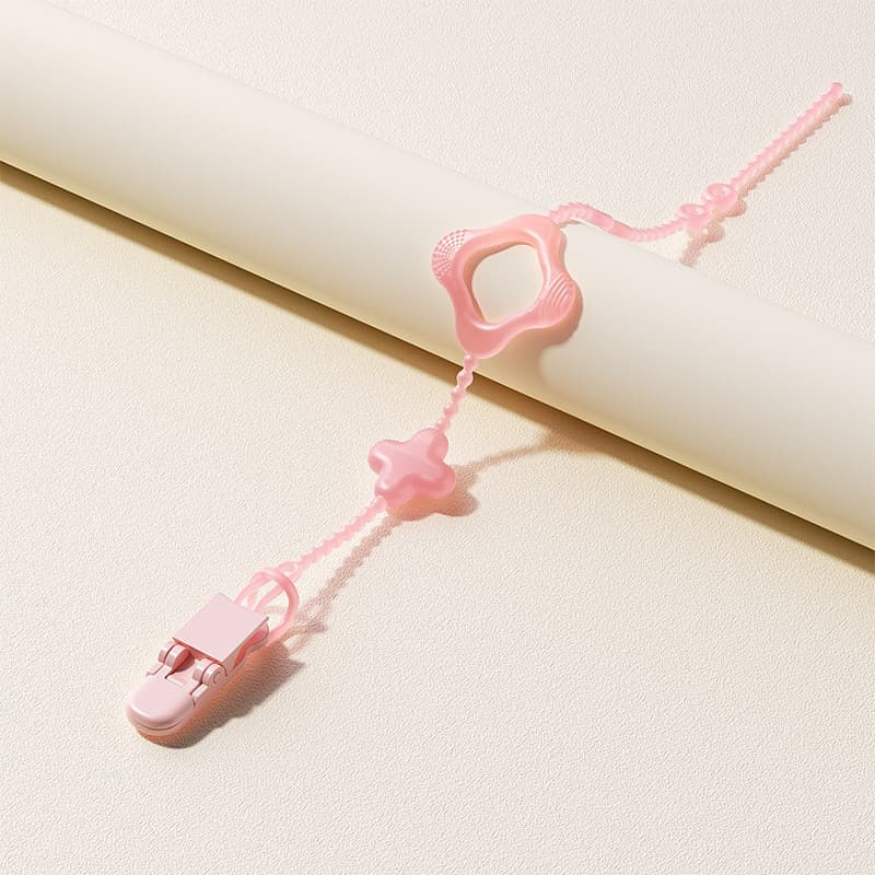 Brinquedo de dentição para evitar que a corrente caia, brinquedo de dentição mastigável para bebês, corrente de silicone