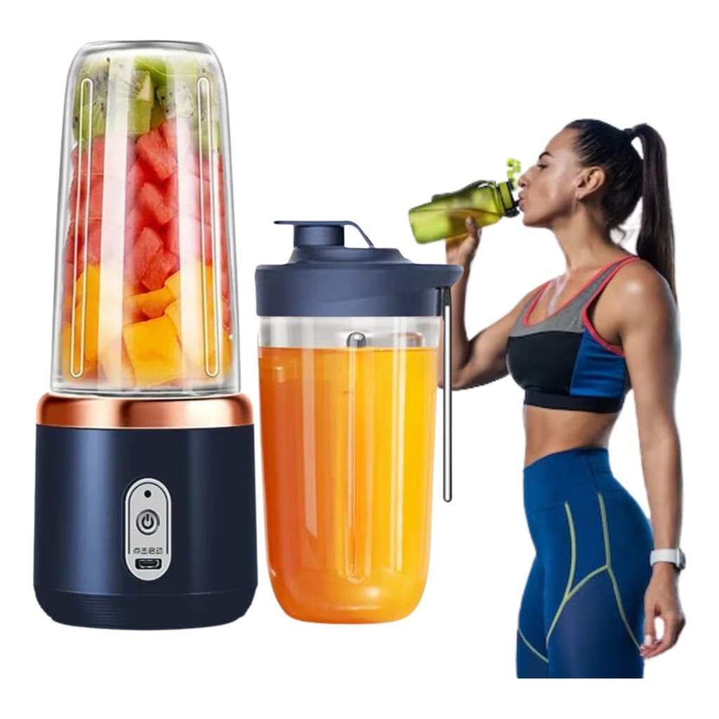 Mini Liquidificador 6 Lâminas Elétrico Portátil Suco e Vitamina