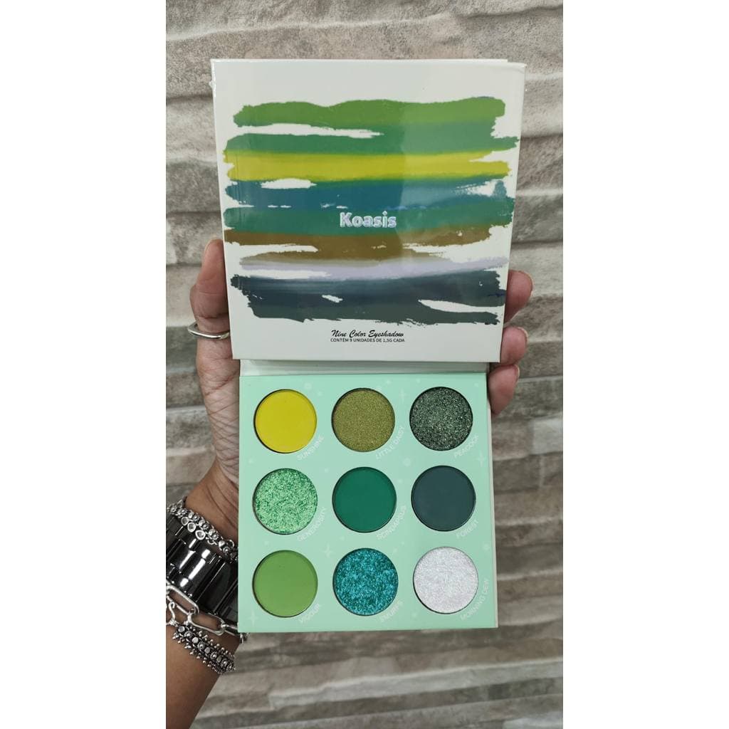 PALETA DE SOMBRAS 9 CORES VERDE-KOASIS