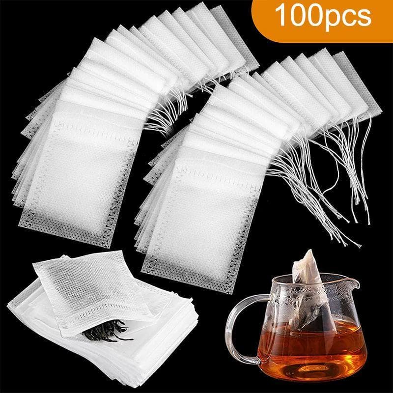 SKMY 100 Pcs Descartáveis Sacos De Chá Com Cordão Não Tecido Papel De Filtro Para Café Spice SKK