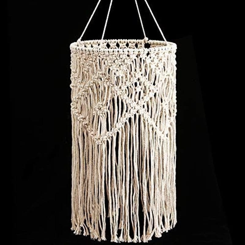 Boao Boho Pendurado Abajur Macrame Tampa De Luz Pingente Decoração De Teto Para Sala De Estar , Quarto E Banheiro , Bran