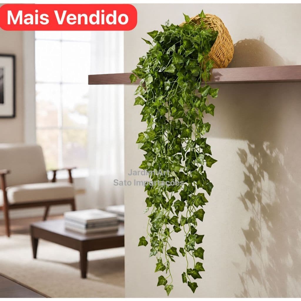 Kit 3 Hera Artificial Com Vaso Trançado Artesanal BEGE OFFWHITE