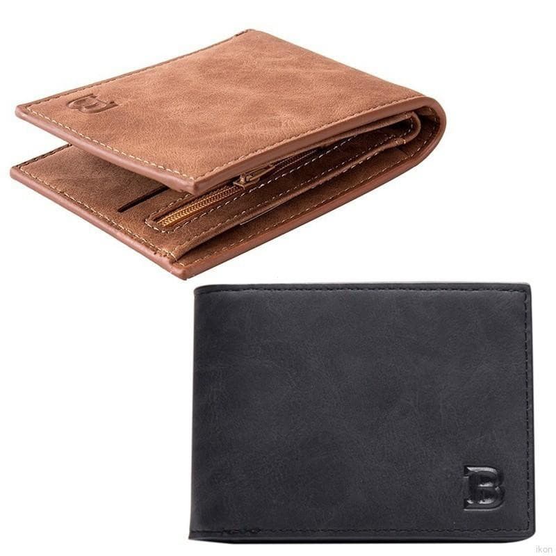 Carteira Masculina Vintage De Couro PU Fina Porta Cartões
