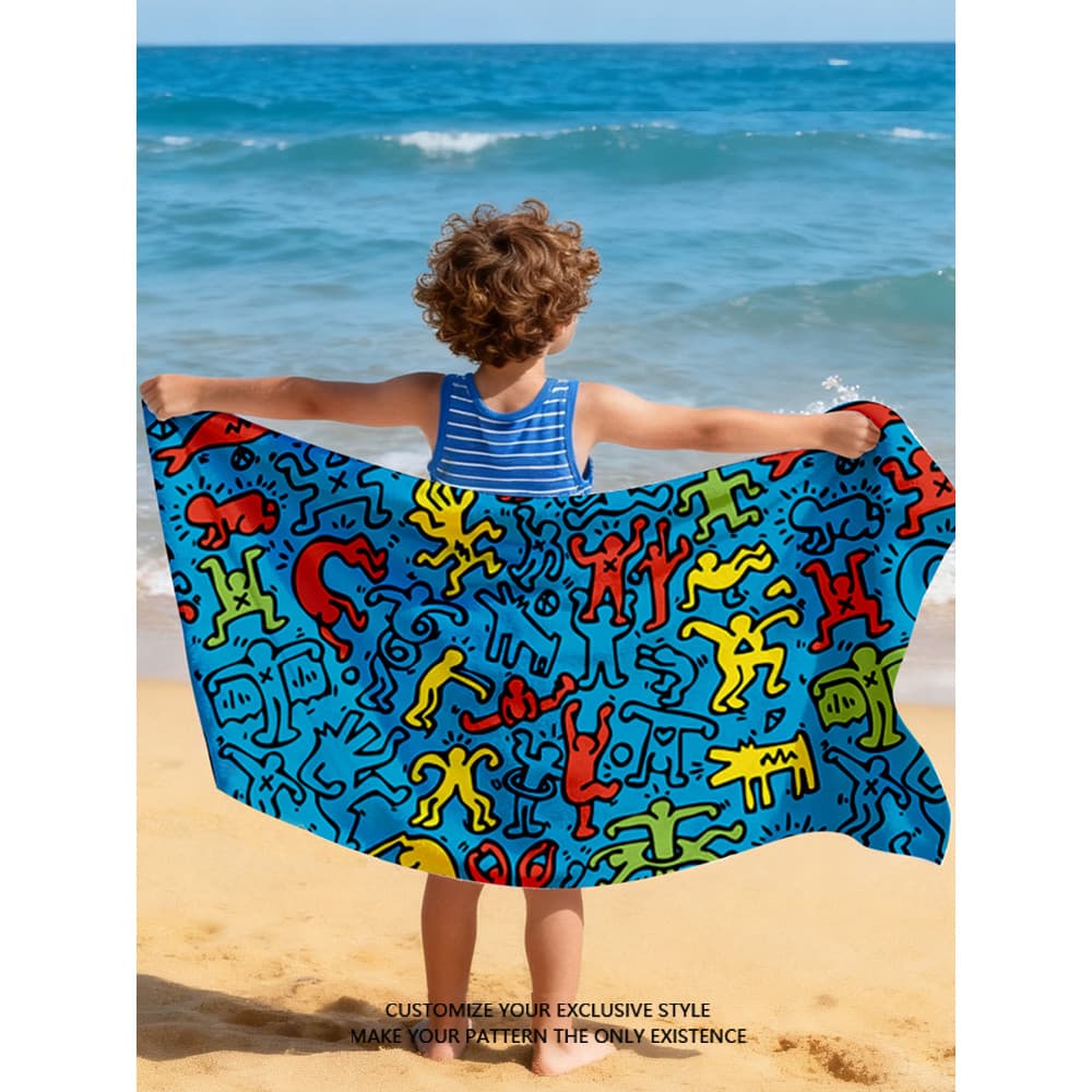 Keith haring keith haring Co-Branded Graffiti Homens Mulheres Toalha de Banho Toalha de Banho Crianças Adulto Toalha Abs