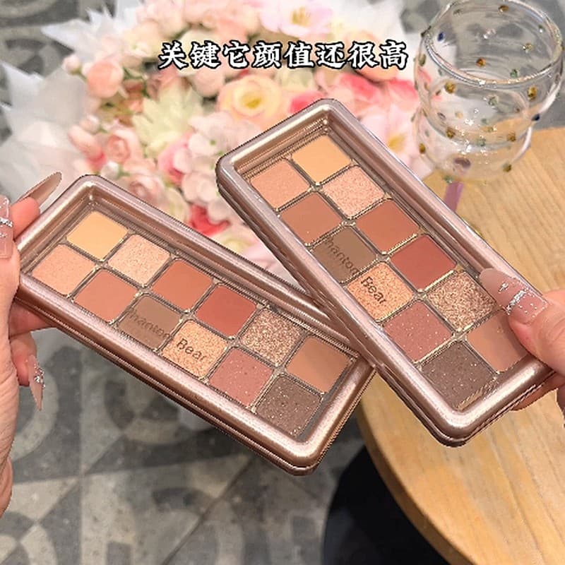 Fantasma urso baixo saturado cinza rosa damasco pêssego 12 cores paleta de sombras revelando desejo puro macio não é fác