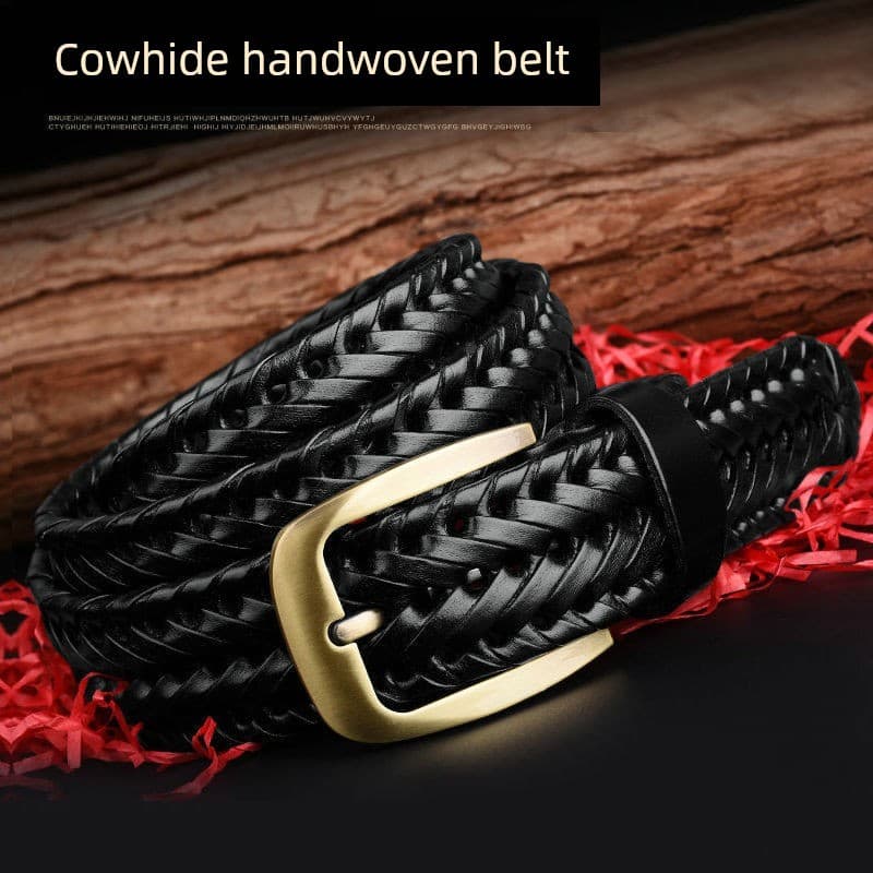cinto feminino cinto feminino plus size Woodpecker cinto tecido à mão masculino Retro cinto de couro masculino jovem est