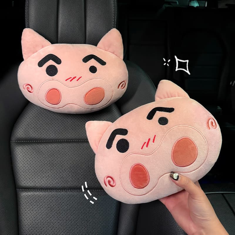 Porco encosto de cabeça do carro pescoço travesseiro apoio lombar bonito alto valor decoração Interior do carro travesse