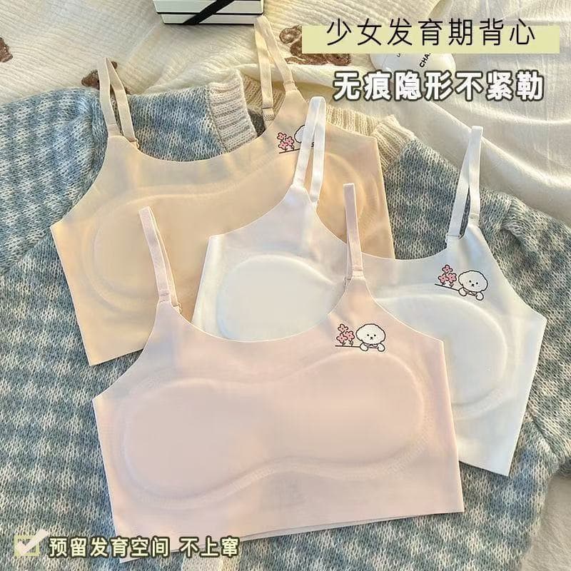 Desenvolvimento meninas gelo seda sem costura roupa interior estudantes do sexo feminino 7-14 anos de idade Anti-Bump co