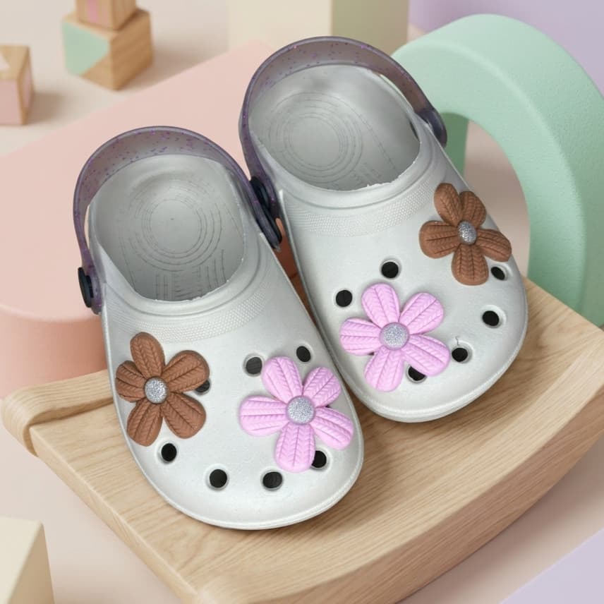 Babuche Infantil Menina Raposa Raposinha Flor Sandalia Leve Confortavel Delicado Antiderrapante