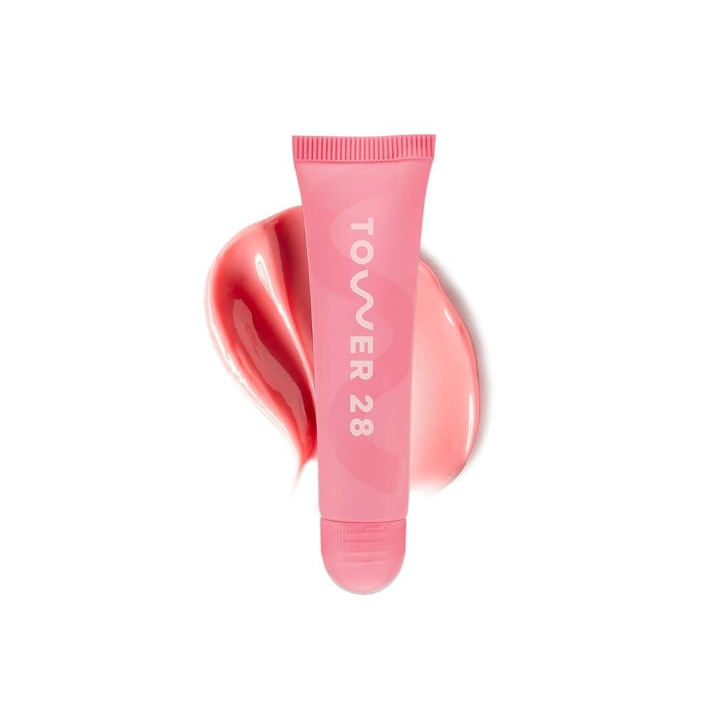 Tower 28 LipSoftie Bálsamo Labial Colorido - Bálsamo Hidratante Brilhante + Máscara Labial Noturna com Óleo de Jojoba +