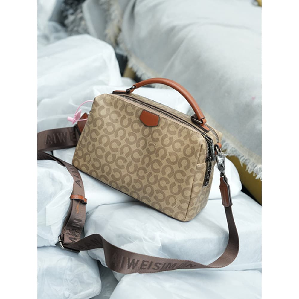 Ivisman bolsa feminina de couro genuíno novo estilo elegante All-Match bolsa mensageiro de um ombro High-End nicho Desig