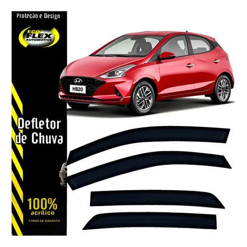 Calha De Chuva Fumê Slim Novo Hb20 Hatch 20 A 2022 4 Portas