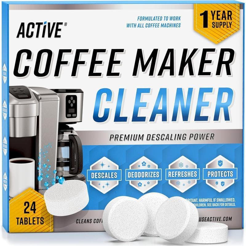 24 pastilhas desinfetantes para máquinas de café, adequadas para máquinas de café Nespresso, Keurig, Ninja, Delonghi e M